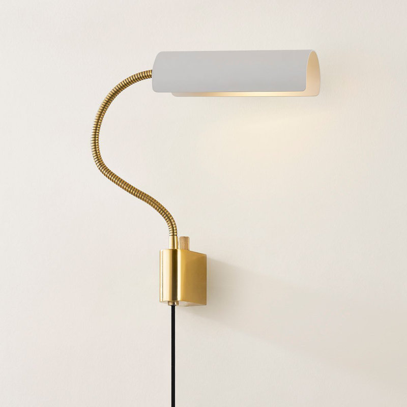 Aged Brass and Soft White Swing Arm Wall Sconce
