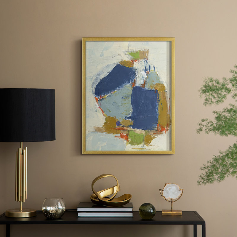 «Fields II», reproduction encadrée - bois massif, H 11 po x l 9 po, Doré