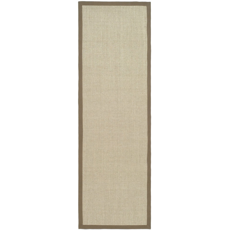 Tapis taupe en sisal tissé à la machine erroll, Tapis de couloir 2 pi 6 po x 8 pi