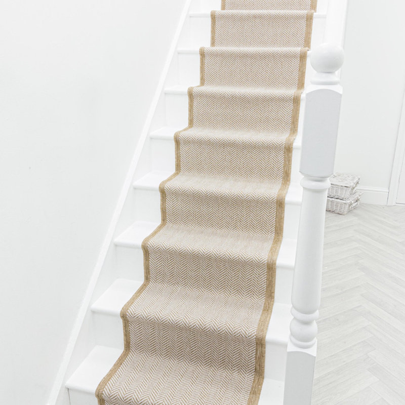Stair Runner Geometric Flatweave Area Rug, Runner 60 x 690 cm