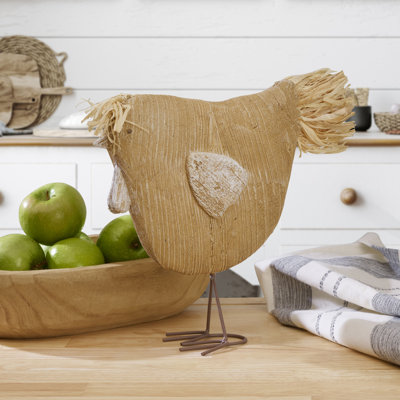 Elements 11-In Resin Natural Chicken Tabletop Decor
