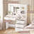 Kimbereley Makeup Vanity with 3-Color Dimmable Lighted Mirror, Side Storage Shelf & 4 Drawers-700847889