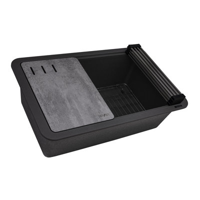 Ruvati 30-inch Granite Composite Quartz Workstation Urban Gray Undermount Kitchen Sink -
