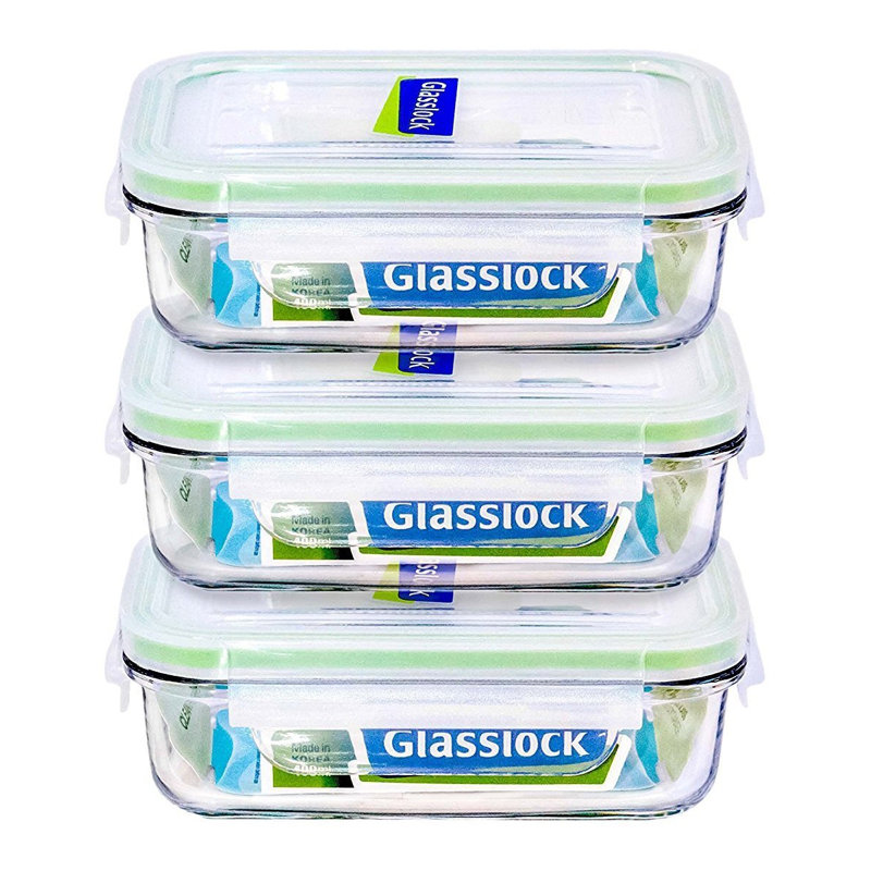 Glass Food Storage - Set of 3 Containers and 3 Lids
