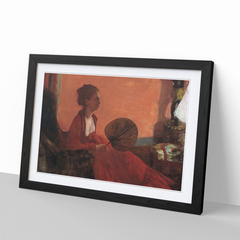 Madame Camus by Edgar Degas - Picture Frame Painting, Black Framed, 27cm H x 36cm W x 2cm D