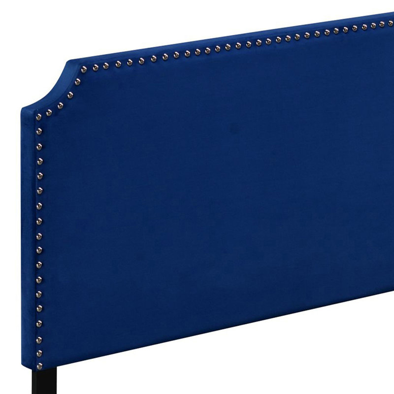 Lit tapissier standard Victorialynn, Grand lit, Marine