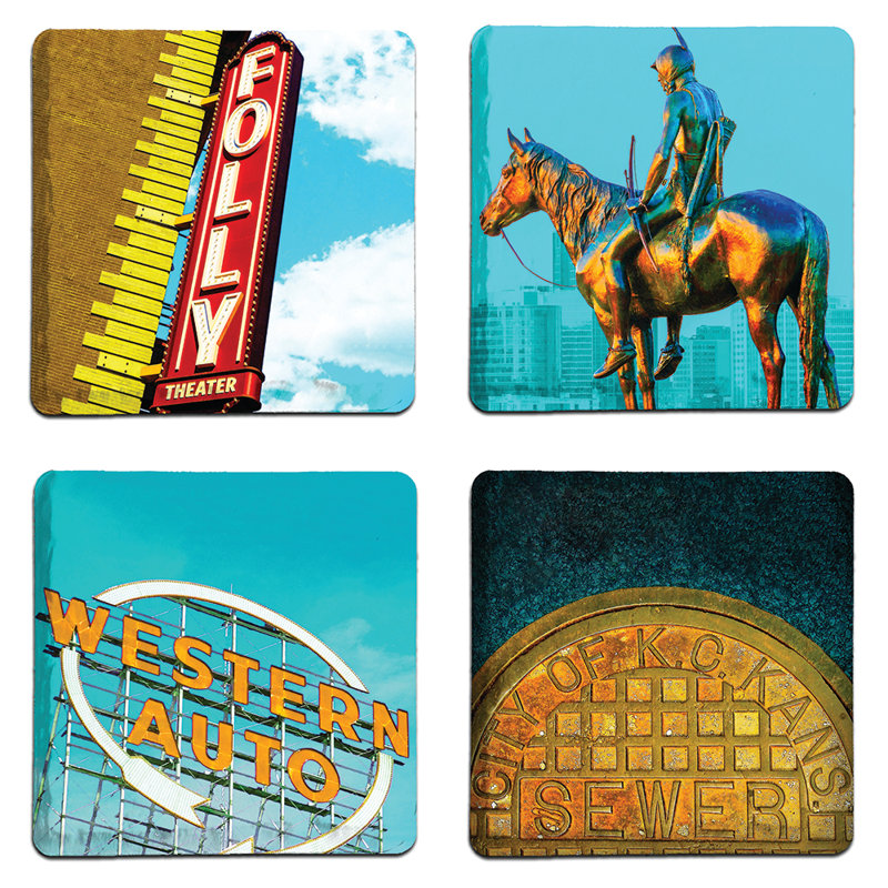 Stoneware Square 4 Piece Coaster Set