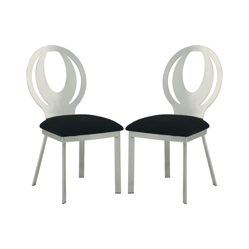 Ensemble de 2 chaises d'appoint en microfibre et en métal