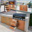 Combo de porte de cuisine extérieure en acier inoxydable de 38,2 pouces avec trois tiroirs et porte d'accès, rangement au propane, anneau de poubelle réglable-308726226