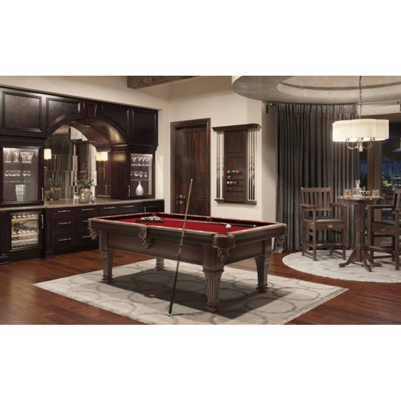 White Billiards L Pool Table, 32" H x 49.5" W x 89" L