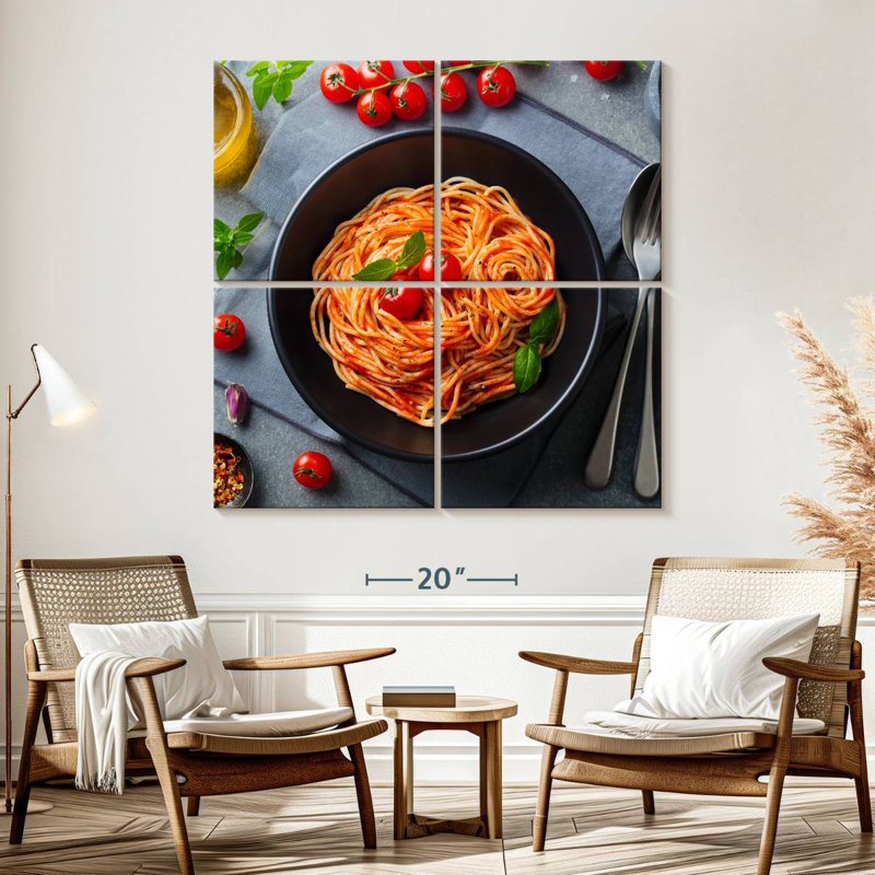 Yarlin, sauce tomate et pâtes, H 57 po x l 57 po