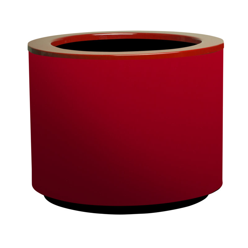 Metal Pot Planter, Red, 40cm H x 50cm W