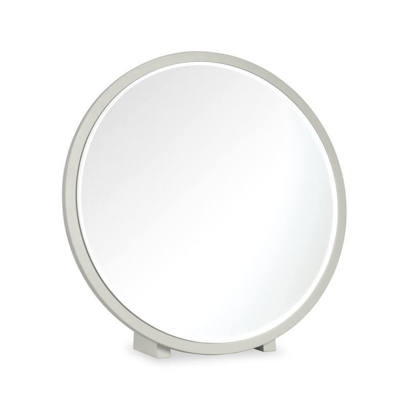Solid Wood Round Floor Mirror