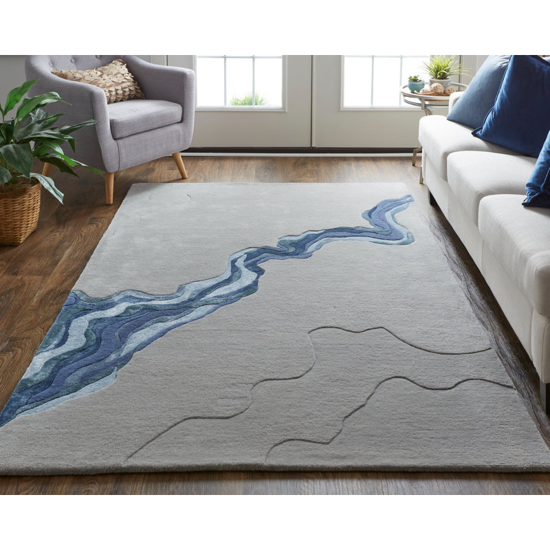 Zakeri Wool Abstract Indoor Rug, Rectangle 8' x 10'