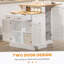 Îlot de cuisine avec armoire de rangement, blanc