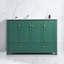 Ensemble de meuble-lavabo vert 48 po avec lavabo en céramique, armoire de rangement abondante, 4 portes à fermeture en douceur et 2 tiroirs