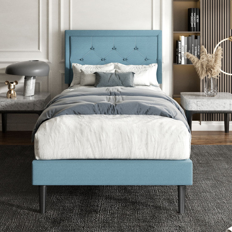 Frejya Button Tufted Upholstered Bed Frame