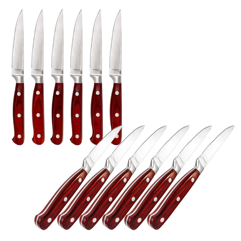 Pakka Wood Handle Stainless Steel 12-Piece Steak Knife Set