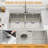 33"L x 22"W Drop In Workstation Kitchen Sink 16 Gauge Stainless Steel Topmount Double Bowl(50/50) Kitchen Sink-124197998-124197996