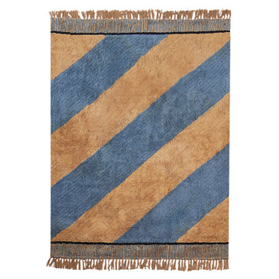 Amarpal Striped Cotton Hand Tufted 140cm X 200cm Area Rug