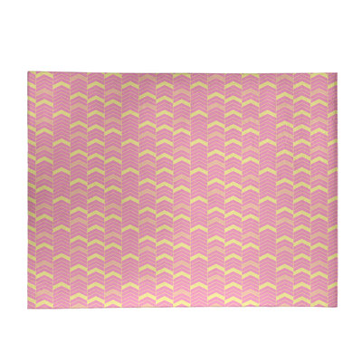 Tapis rose/jaune à chevrons lineed