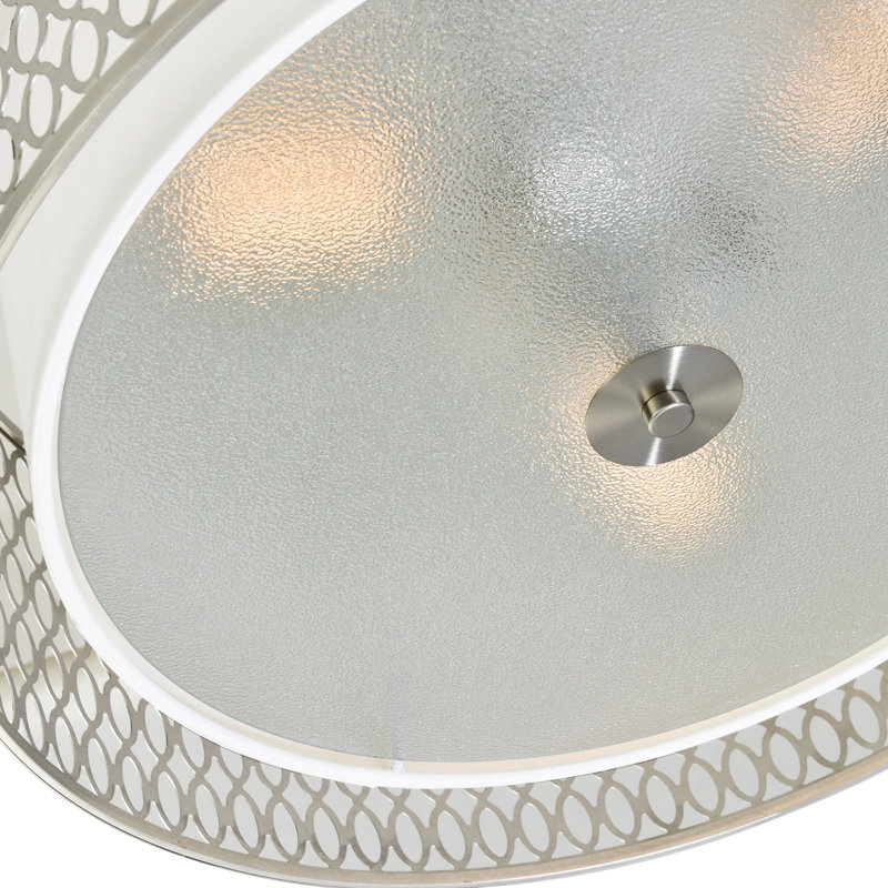 Plafonnier encastré 17 po - 3 lumières, nickel satiné, design minimaliste moderne, éclairage de plafond pour couloir, chambre à coucher, cuisine