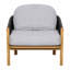 Fauteuil club d'extérieur, corde en bois gris foncé avec coussin gris-858016578-858016577