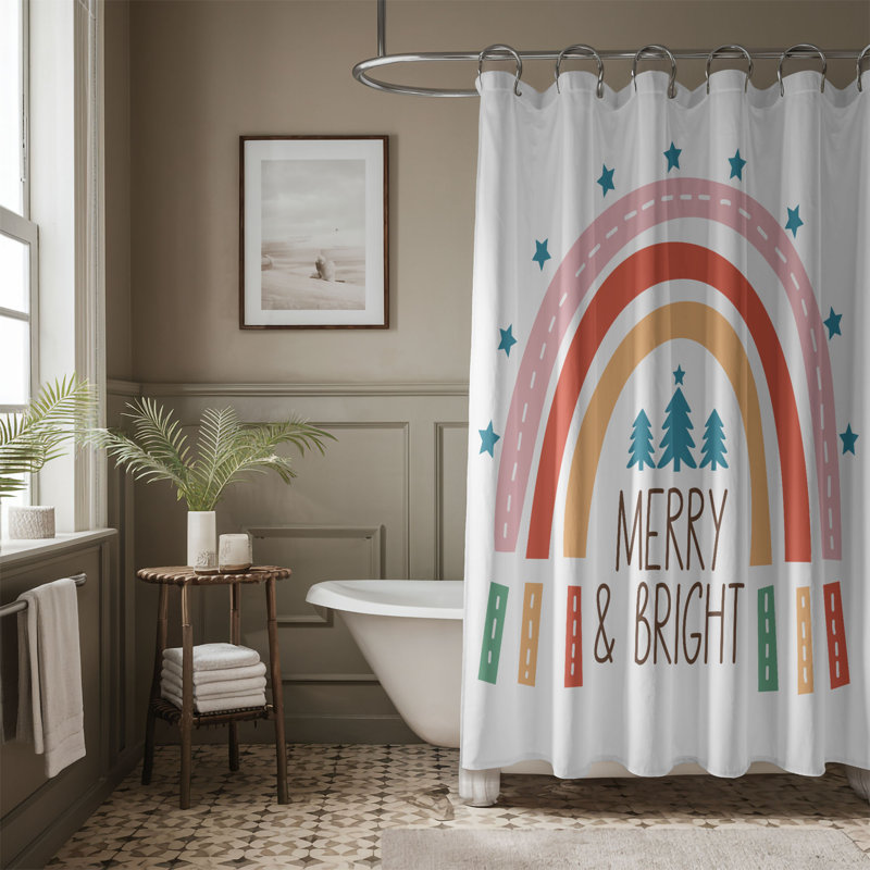 Joyful Colors - Rideau de douche standard 1 pièce, H 74 po x l 71 po