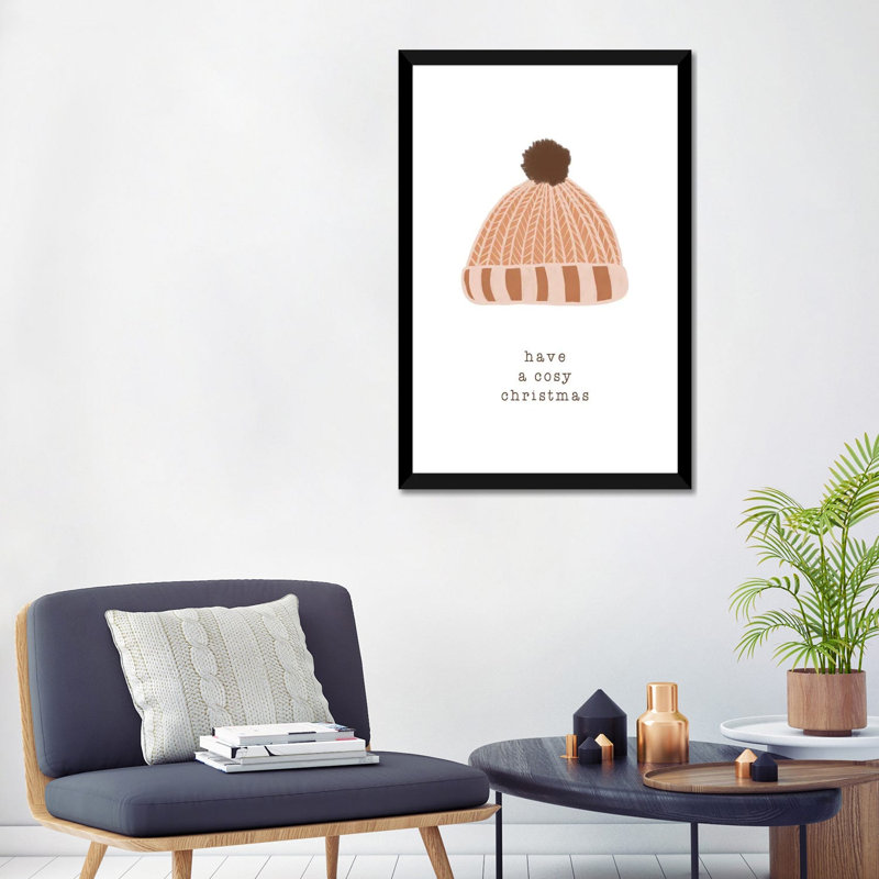 « Have a cozy Christmas » par Orara studio-reproduction d’art, H 32 po x l 24 po x P 1 po, Papier encadré noir, Blanc