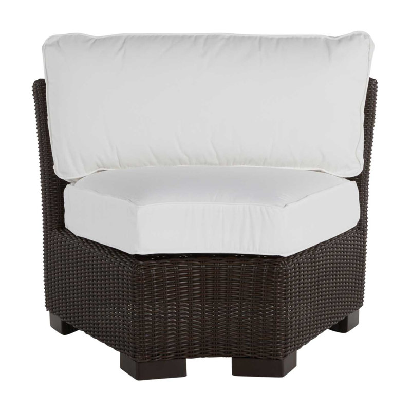 Club Woven Patio Chair with Cushions, Black Walnut, No Welt, Rollo Cream