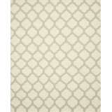 Ivory Flat Weave Wool Neutral Quatrefoil Motif Geometric Modern Contemporary Carpet Rug