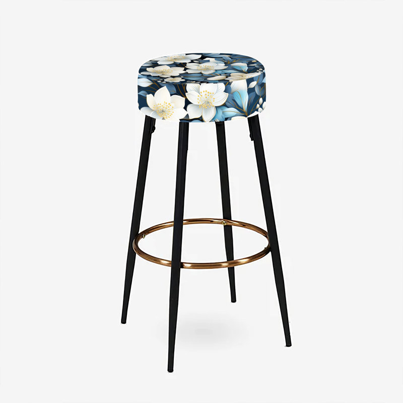 Ensemble de 2 tabourets de bar Artistic Blue Magnolia Essence Beauty