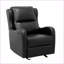 Fauteuil inclinable inclinable inclinable, similicuir noir, sièges de salon profilés | Noir | Cadre en bois massif-1810619209