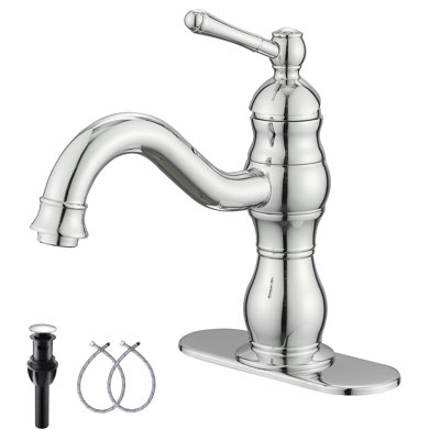 Single-Hole Single-handle Bathroom Faucet with Drain Assembly