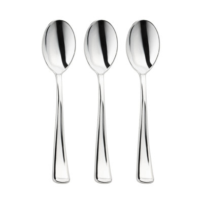 Cuillères en plastique argent métallique brillant