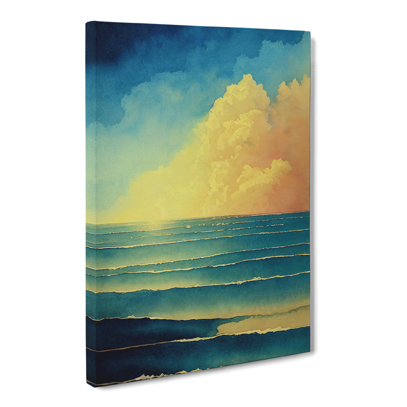 Watercolour Seascape Vol.8 - Wrapped Canvas, 50cm H x 35cm W x 3cm D