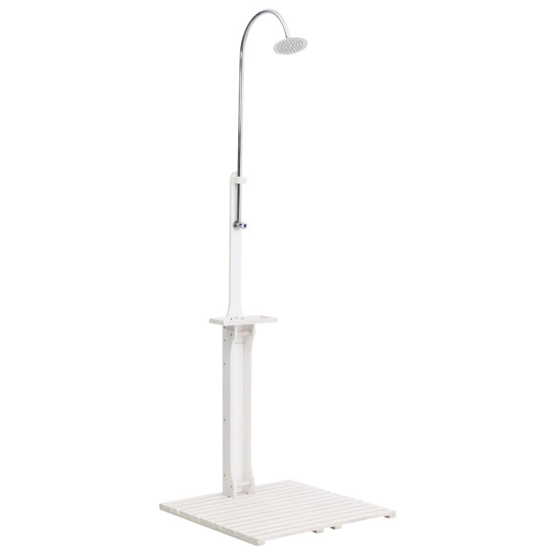 Platzer 221cm H Steel Freestanding Outdoor Shower and Footwash Spout