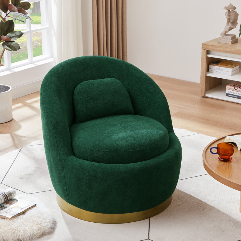 Fauteuil demi-tonneau Hommer, 100 % polyester vert