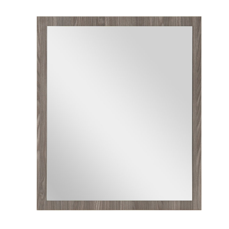 Bernhardiene Wood Rectangle Wall Mirror, Elm Gray