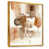 Toile avec cadre flottant or