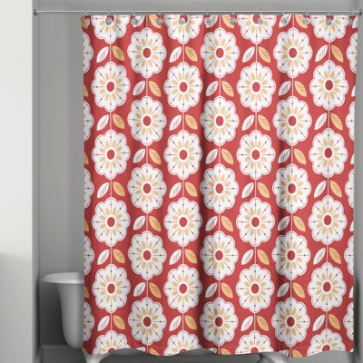 Rideau de douche simple à motif floral