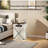 Vintage Farmhouse Nightstand With Charging Station – Rustic Side Table With Drawer & X-Shaped Barn Door-1298298941