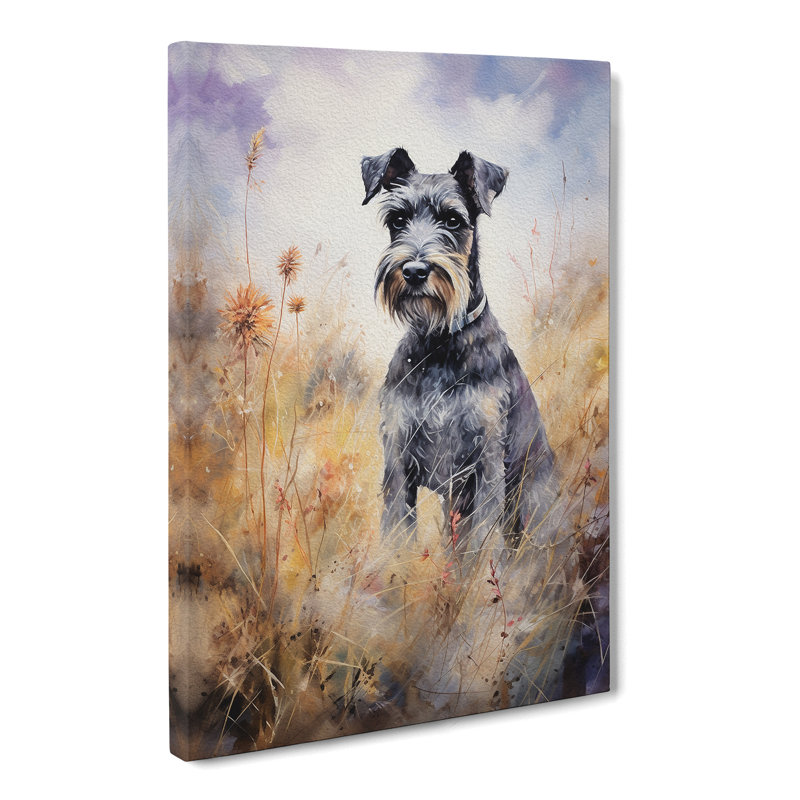 Schnauzer Tachisme - Wrapped Canvas, 76cm H x 50cm W x 3cm D