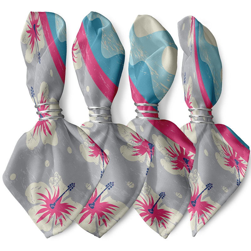 Ensemble de serviettes 4 pièces Caire, L 18 po x L 18 po, Rose