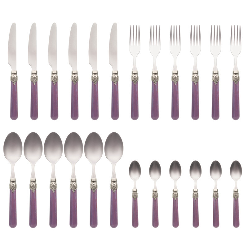 Garlough 24 Piece Cutlery Set, Service for 6, Purple