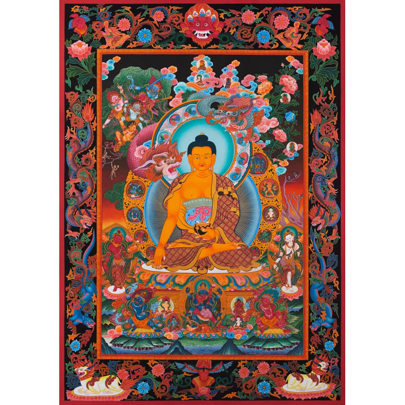 Bouddha Shakyamuni Thangka (Thangka sans brocart)