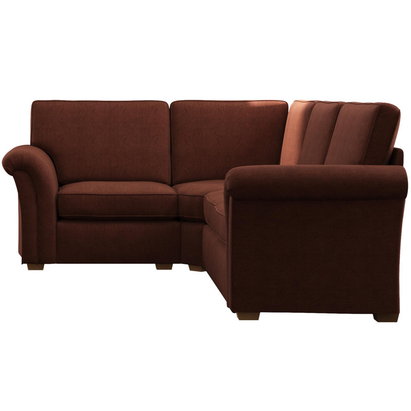 Castleacre Corner with two seats, Fixed Back, Brick Polyester, Right Hand Facing