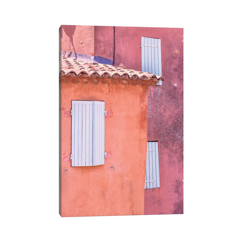 France, Provence, Roussillon. Window Shutters In Buildings. by Jaynes Gallery - Wrapped Canvas Gallery-Wrapped Canvas Giclée