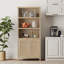 Bibliothèque en rotin d'inspiration bohémienne avec armoire de rangement et tablettes réglables-122534210-102716424