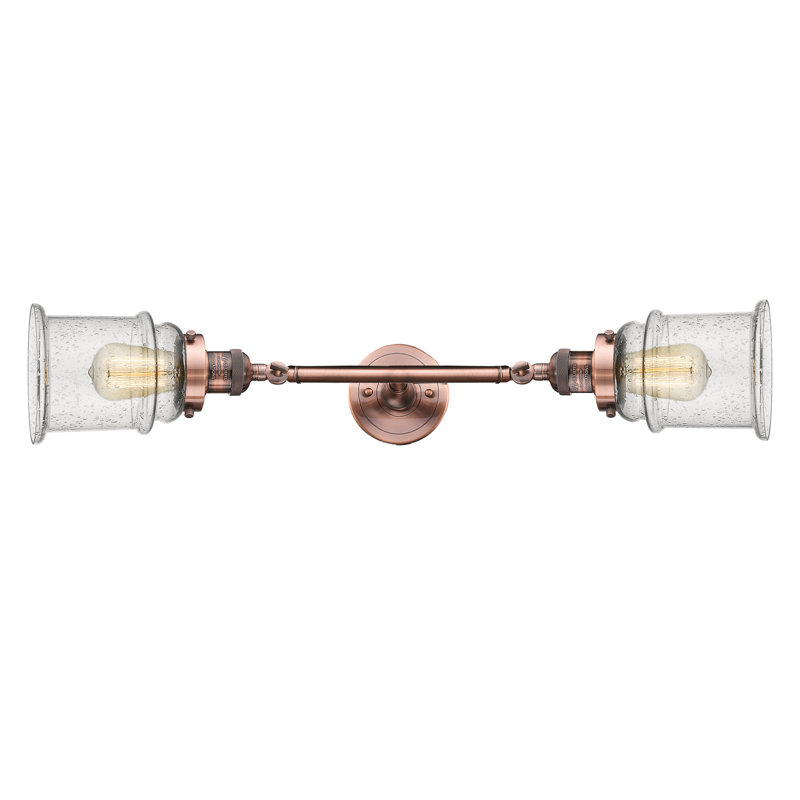 Éclairage de salle de bain à intensité variable 2 lumières Galaviz, Grainé, Ampoule DEL 6 watts Vinage, Cuivre antique